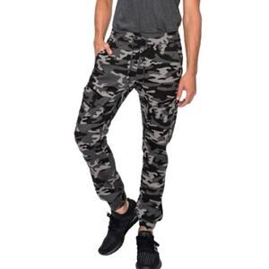 Ring of Fire Joggers Pants Men's XL 34W GORPCORE GRAY Camouflage Streetwear Boho